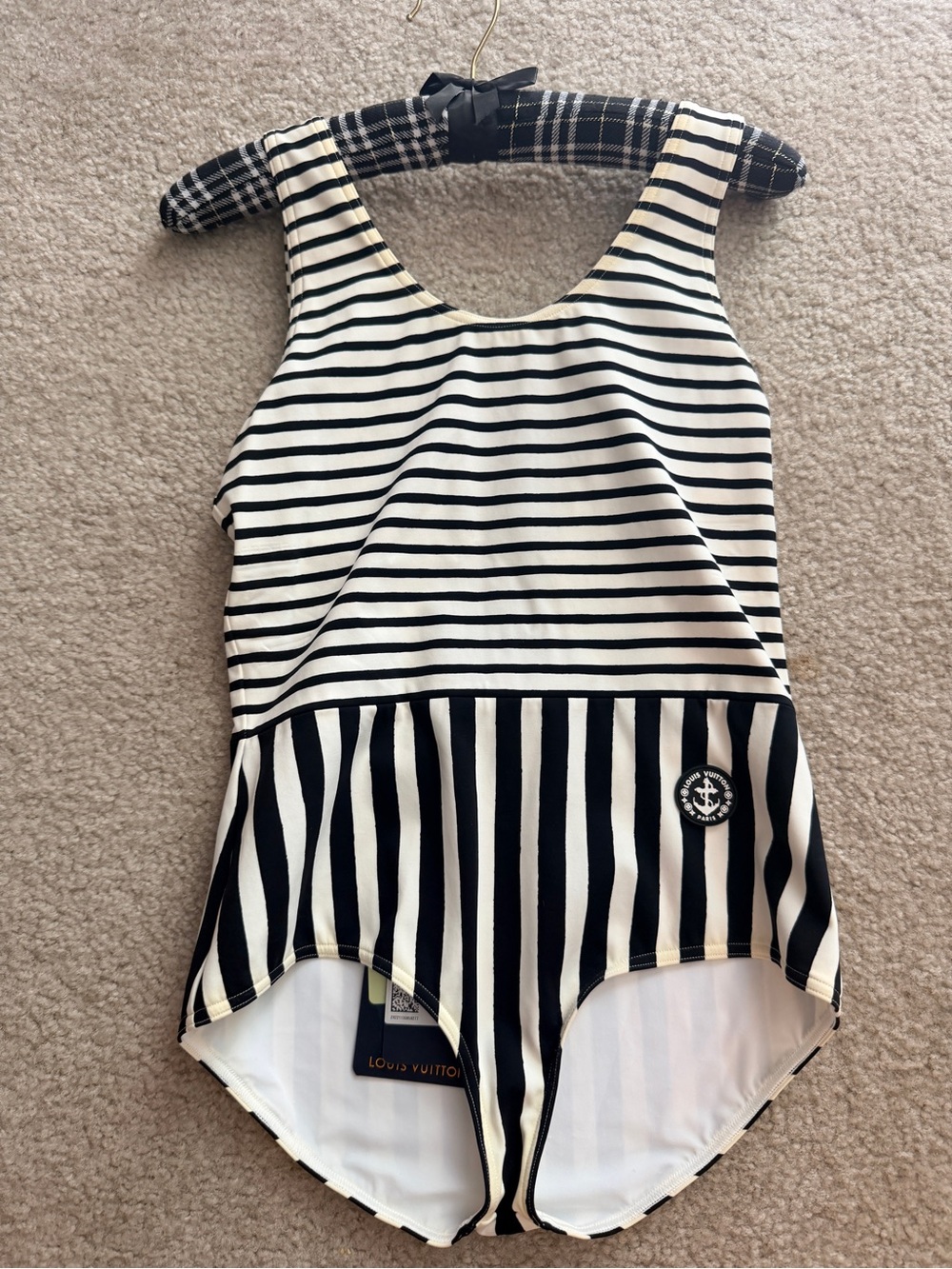 Authentic Louis Vuitton black white one piece swimsuit